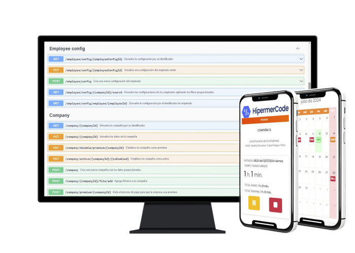 Software con API y geolocalización para el control horario. Software de Registro Jornada con geolocalización y API para negocios